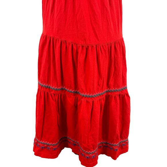 Johnny Was V-Neck Red Embroidered Floral Dress Size XS - Picture 7 of 11